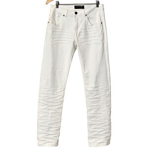 Vassari Los Angeles Men's Jeans Straight Leg Stretch Vintage Ivory Denim Size 30
